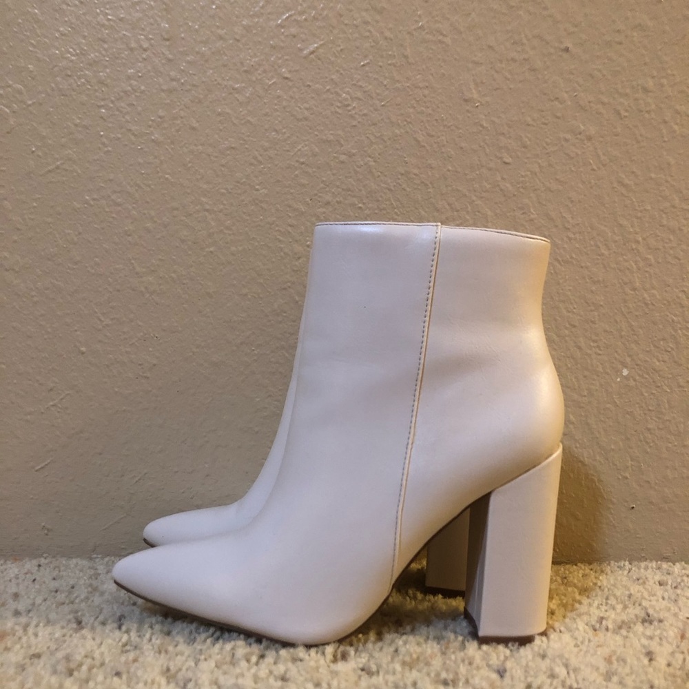 Off White Heeled Booties